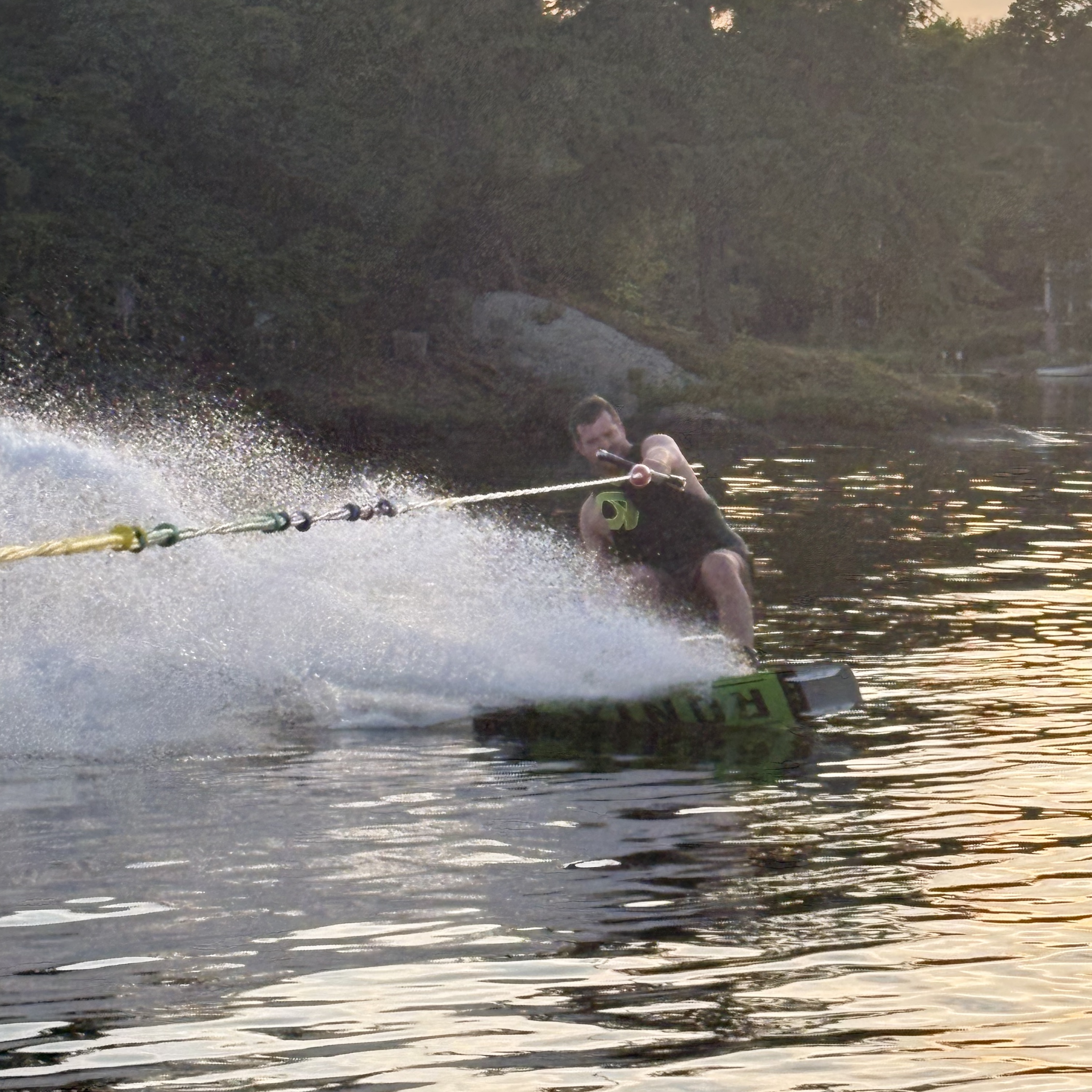 Connor wakeboarding