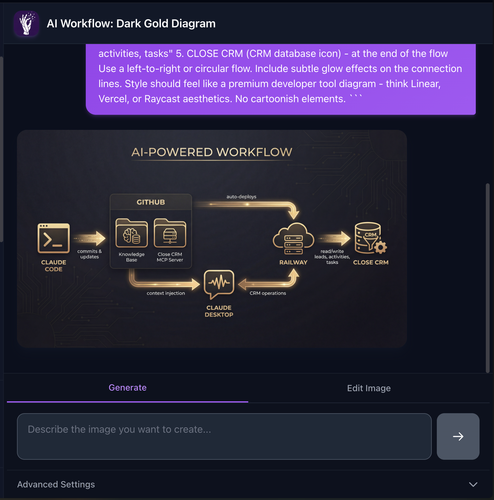 Creating the workflow diagram with Conjure